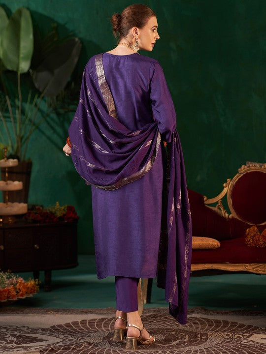 Anouk Women Ethnic Motifs Embroidered Regular Zardozi Kurta