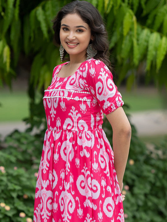 ASPORA Printed Maxi Ethnic Dresses