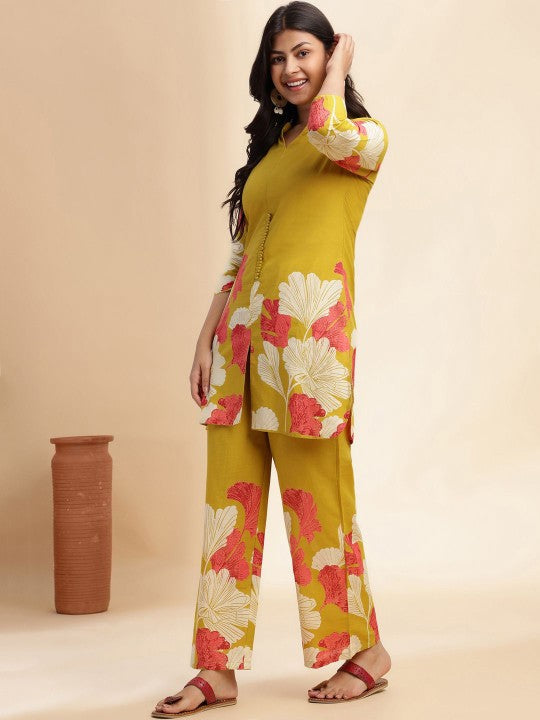 GULMEHAK Floral Printed Cotton Tunic & Palazzos