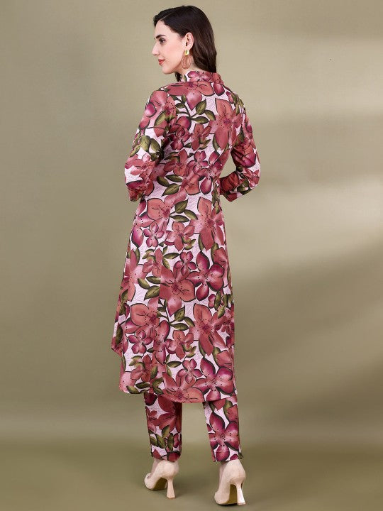 CHETI Women Floral Printed Panelled Pure Cotton Kurta Set