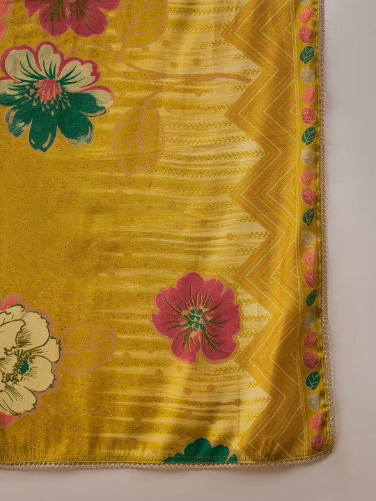 Anouk Women Floral Printed Kurta with Trouser & Dupatta