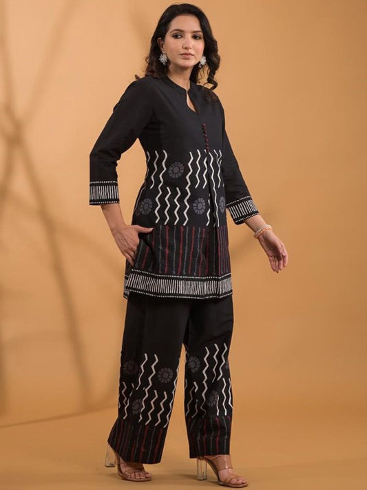 Printed Pure Cotton Tunic With Palazzo Co-Ords