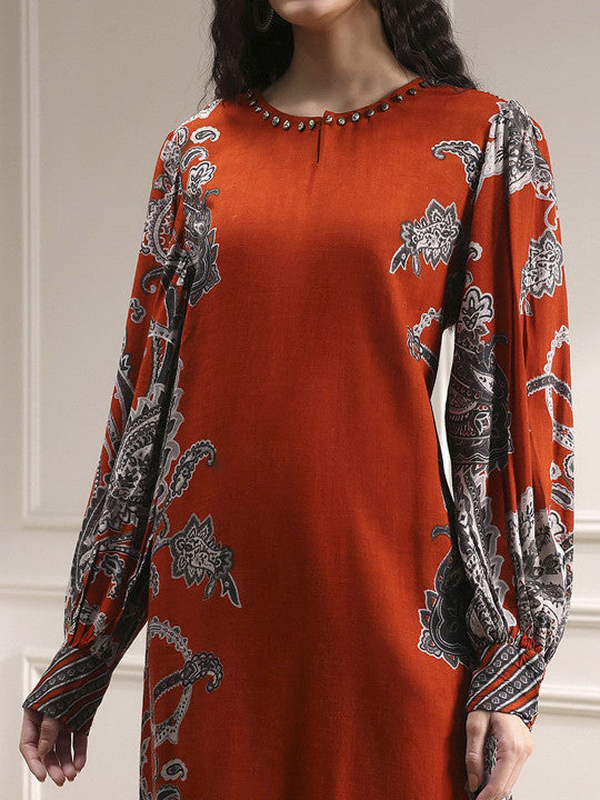 Biba Women Ethnic Motifs Printed Kurta with Palazzo & Dupatta