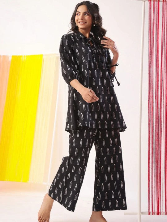 Jade & Julie Printed Pure Cotton Top & Trousers Co-Ords