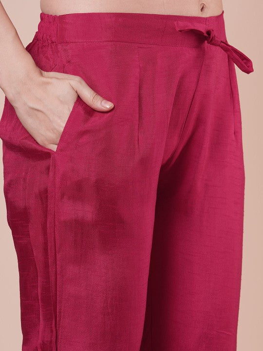 FASHOR Yoke Design Round Neck Thread Work Kurta