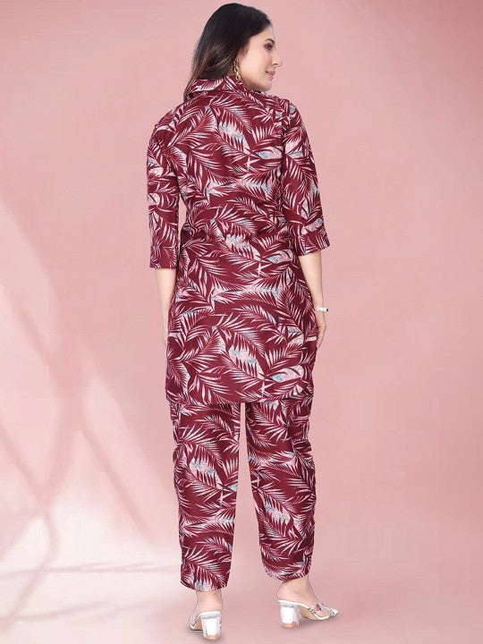 Printed Pure Cotton Tunic & Trousers Co-Ords