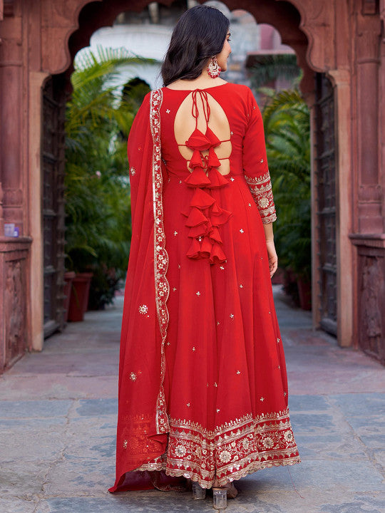 all about you Women Ethnic Motifs Embroidered Anarkali Kurta with Palazzos & Dupatta