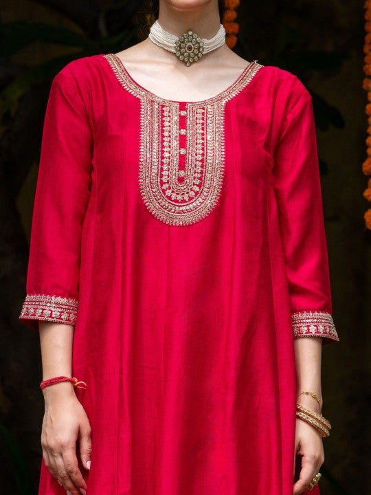 HOUSE OF JAMOTI Women Ethnic Motifs Printed Kurta with Trouser & Dupatta