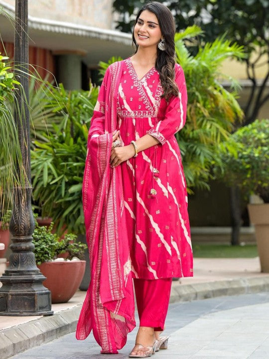 Aralia Women Bandhani Printed Regular Kurta Sets