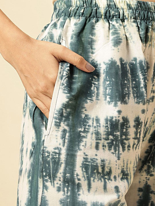 Vbuyz Abstract Dyed Pure Cotton Top & Trouser