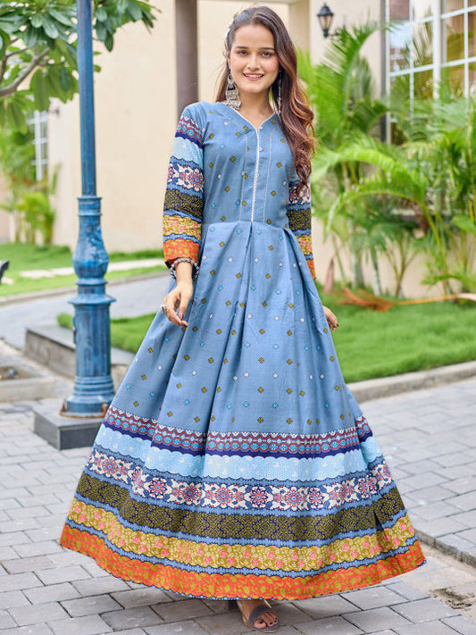 Printed Maxi Ethnic Dresses