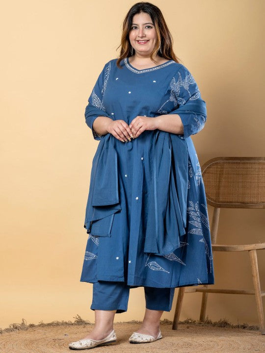 Printed Pure Cotton Anarkali Kurta