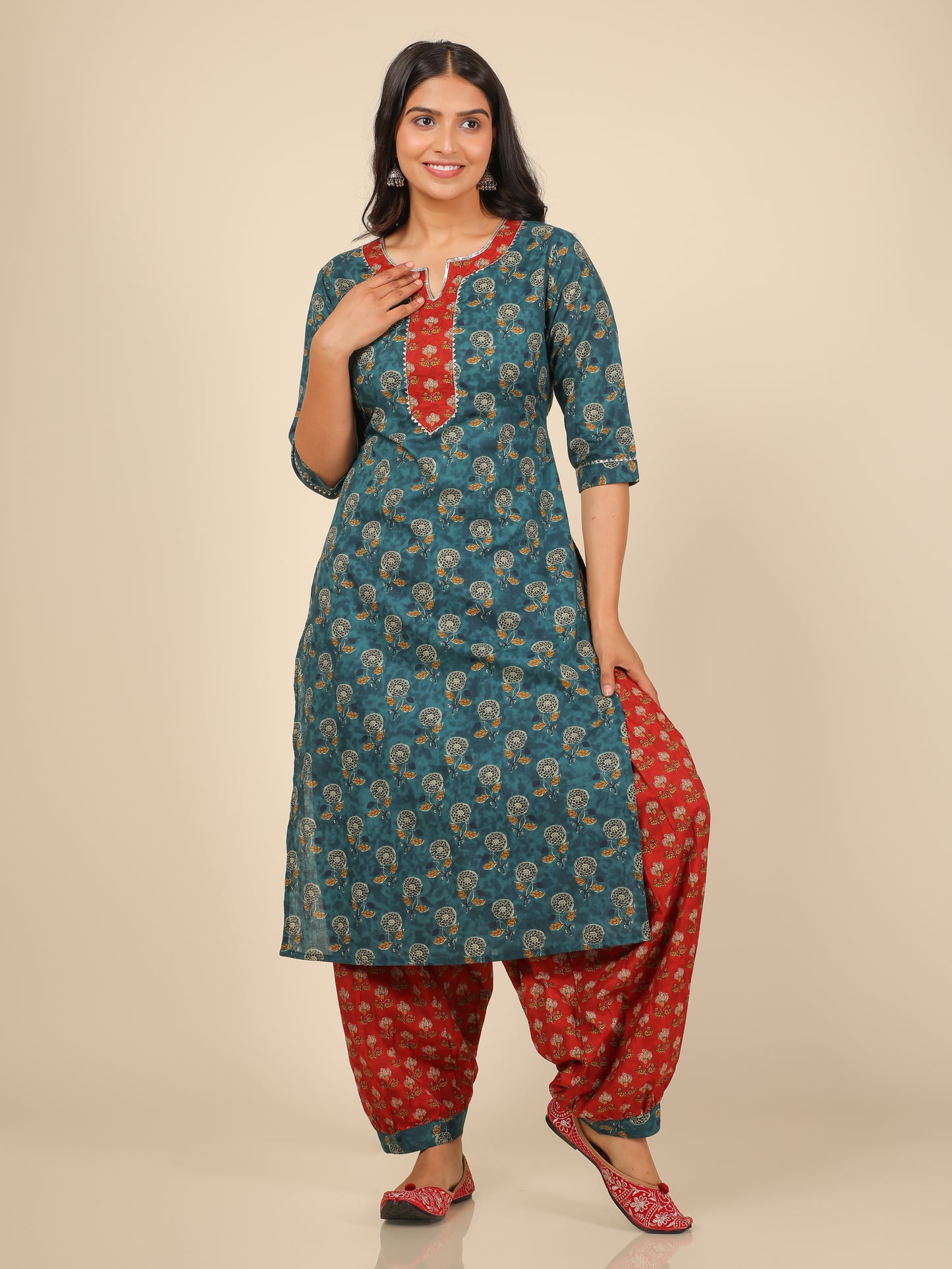 Soft Cotton Floral Kurta