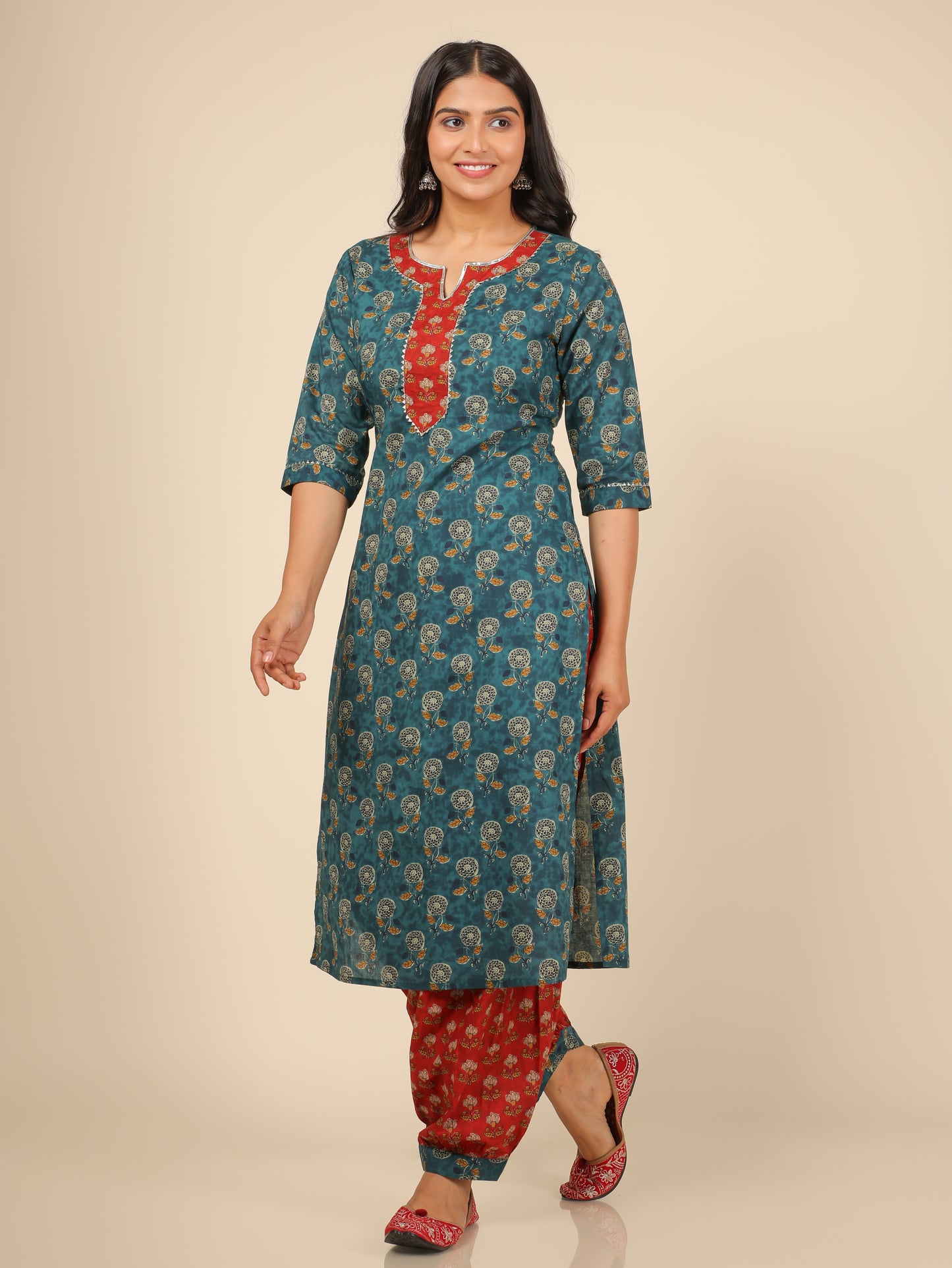 Soft Cotton Floral Kurta