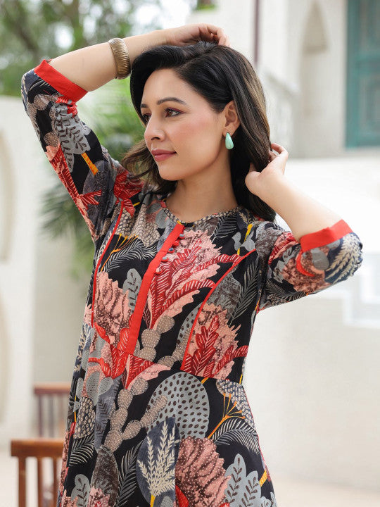 Printed Pure Cotton Maxi Ethnic Dresses