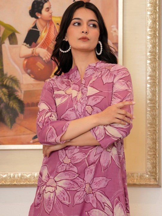 AUTUMN LANE Maurya Candy Printed Pure Cotton Tunic With Palazzo Set