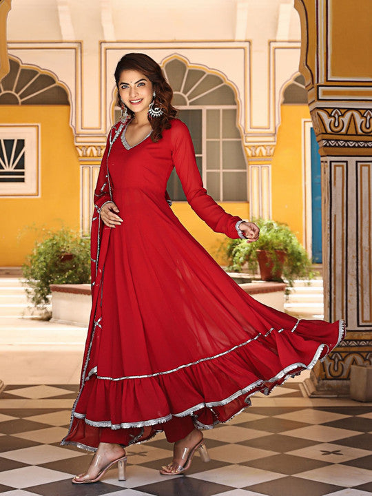 ASHEERA Women Regular Gotta Patti Kurta with Trousers & With Dupatta