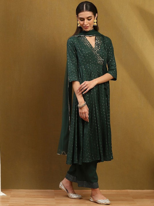 Biba Ethnic Motifs Printed Anarkali Kurta
