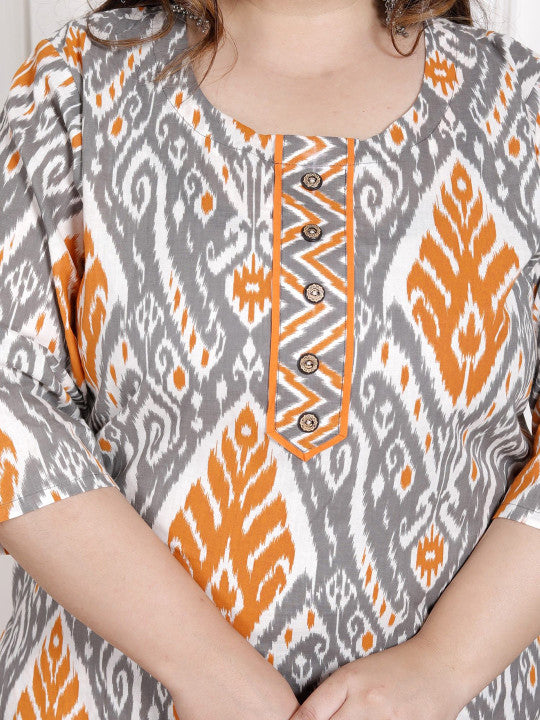 Swasti Floral Printed Regular Pure Cotton Straight Kurta With Trousers And Dupatta