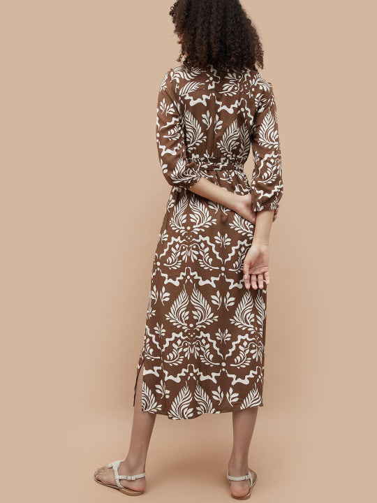 Fame Forever by Lifestyle Women Floral Printed A-Line Midi Dress