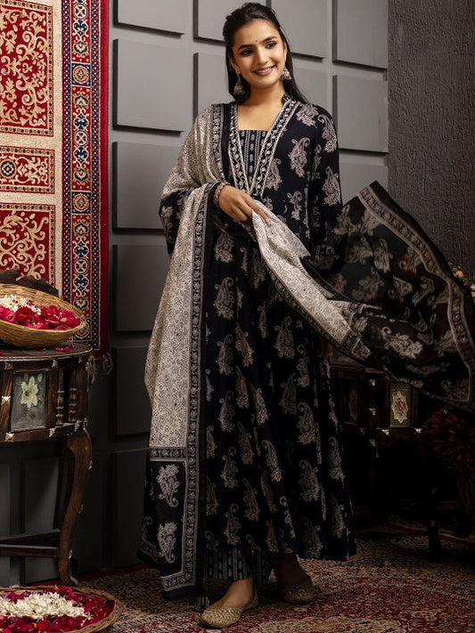 GULMOHAR JAIPUR Women Floral Printed Regular Pure Cotton Kurta with Palazzos & With Dupatta
