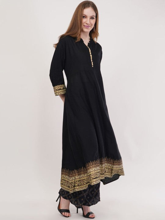 dhartii Ethnic Motifs Printed Mandarin Collar Kurta with Trousers & With Dupatta