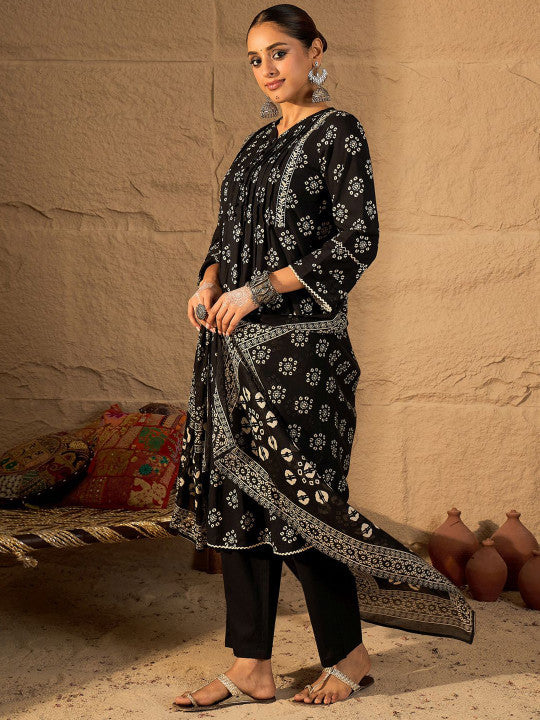 Indo Era Women Ethnic Motifs Printed Pure Cotton Kurta with Trouser & Dupatta