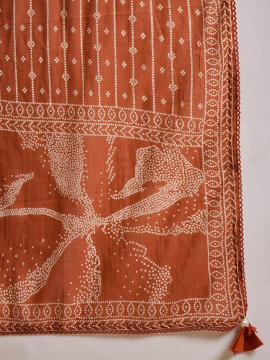 CHETI Women Ethnic Motifs Printed Cotton Kurta with Trousers & Dupatta