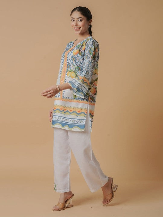 HOUSE OF KARI Printed Round Neck Tunic With Trousers Co-Ords