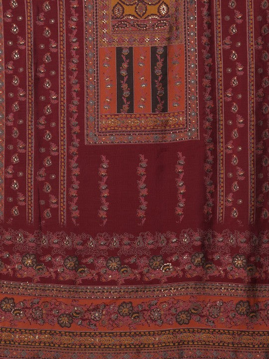FASHOR Women Ethnic Motifs Printed Regular Beads and Stones Kurta