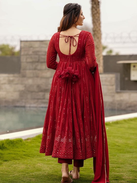 Vama Heritage Women Ethnic Motifs Embroidered Regular Sequinned Kurta