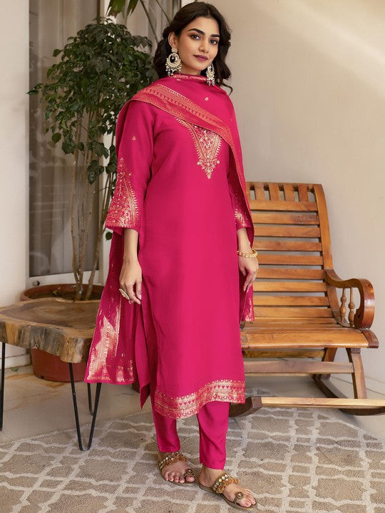 Anouk Women Ethnic Motifs Embroidered Regular Zardozi Kurta