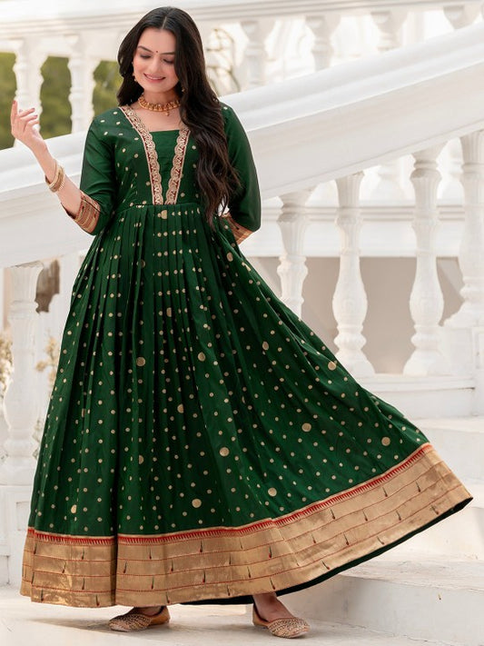 Tasarika Woven Design Silk Anarkali Maxi Ethnic Dresses