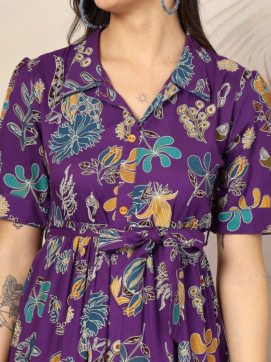 Stylum Tropical Women Printed Fit & Flare Maxi Dress