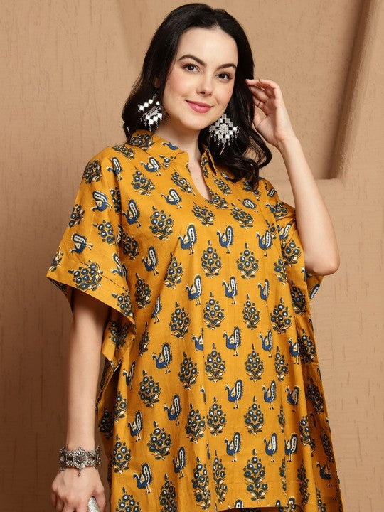 BANDIA Women Abstract Printed Kaftan Style Coord Set