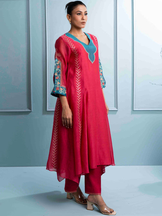 The White Tree Studio Women Ethnic Motifs Printed A-Line Kurta with Palazzo & Dupatta