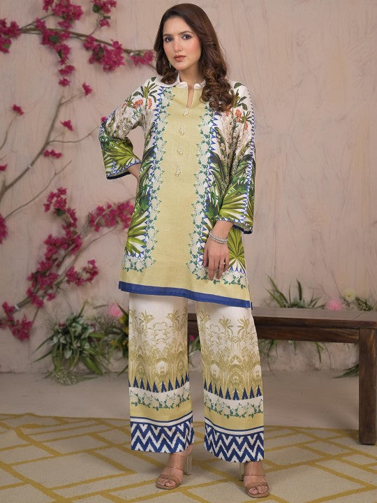 AUTUMN LANE Vastramaya Safari Printed Pure Cotton Tunic With Palazzo Co-Ords Set