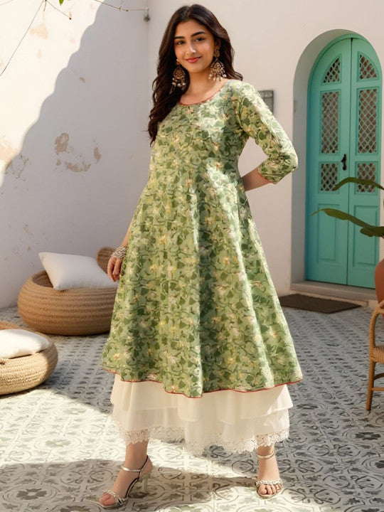 SZN Floral Printed Layered Maxi Dress