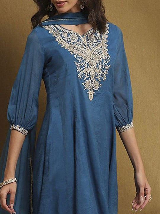 Biba Women Ethnic Motifs Embroidered Regular Kurta