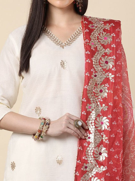 FASHOR Women Floral Embroidered Kurta