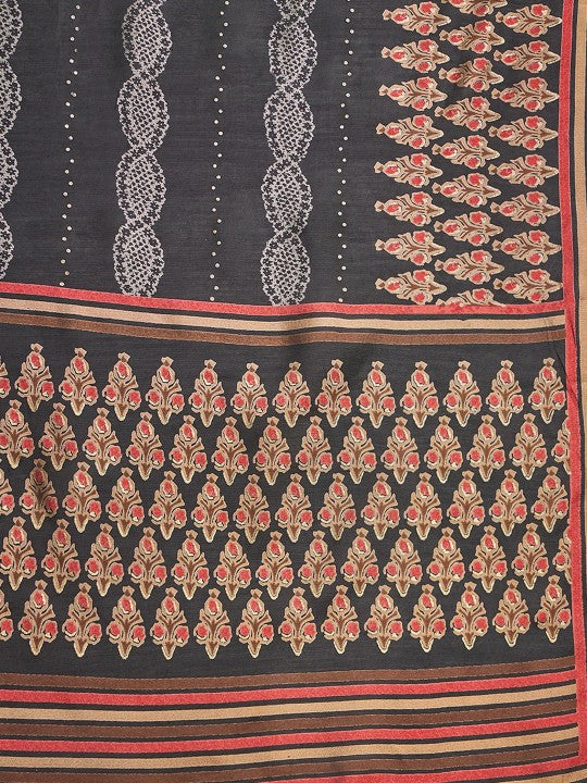 CHETI Women Floral Embroidered Regular Mirror Work Kurta with Trousers & With Dupatta