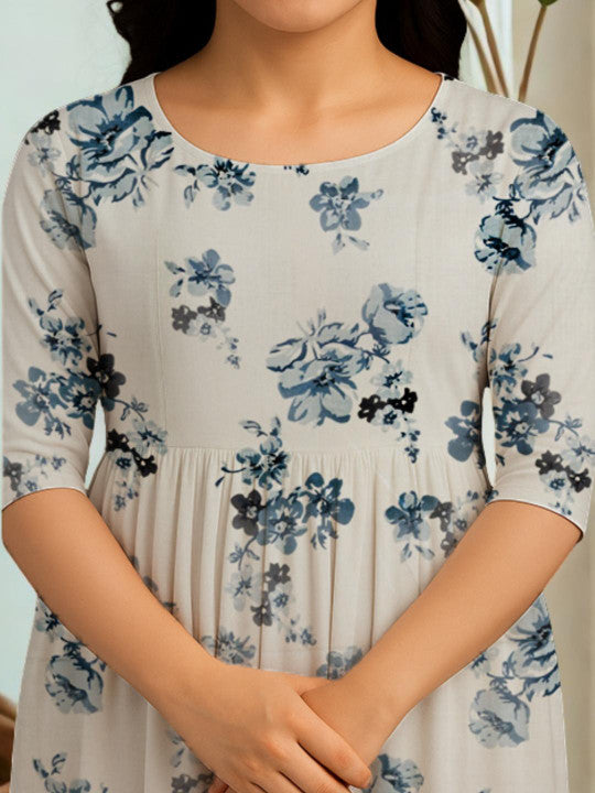 Vaidiki Women Maternity Floral Flared Ethnic Dress