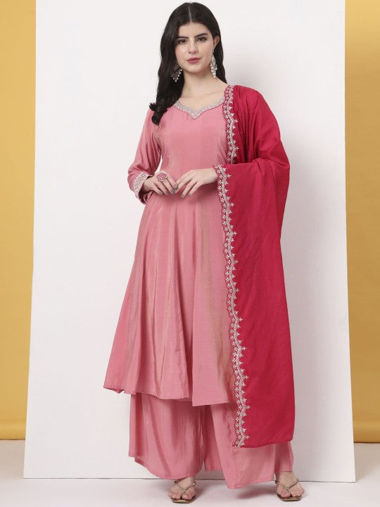 Yufta Women Embroidered Regular Thread Work Kurta