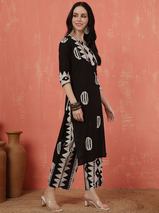 Anouk Women Embroidered Regular Thread Work Pure Cotton Kurta with Trousers & Dupatta