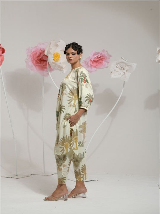 The Quince Life Printed Pure Cotton Tunic With Trousers Co-Ords