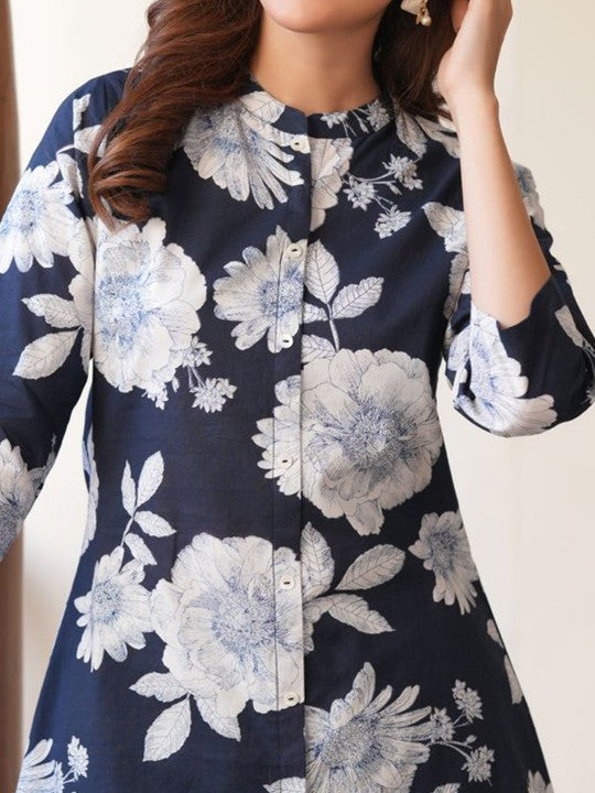 Cotton Floral Printed A-line Co-ord Set