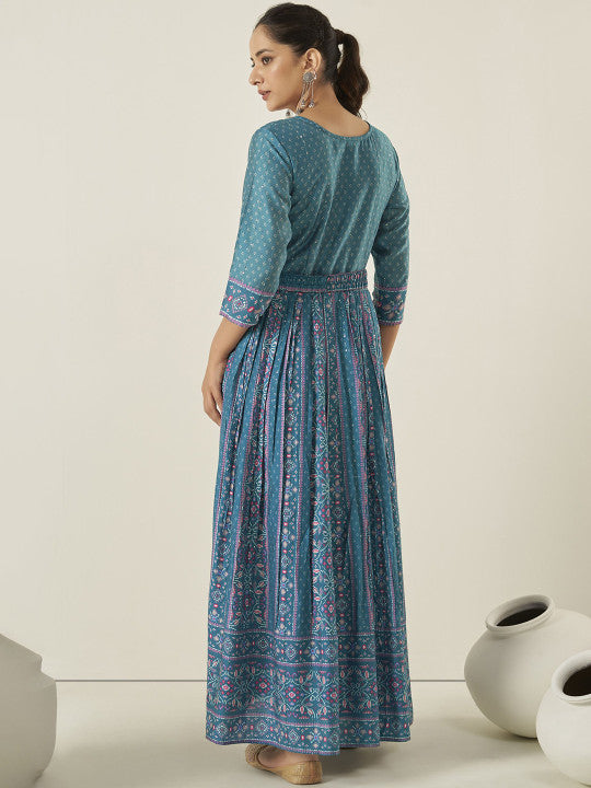 Anouk Ethnic Motifs Printed Anarkali Maxi Ethnic Dress