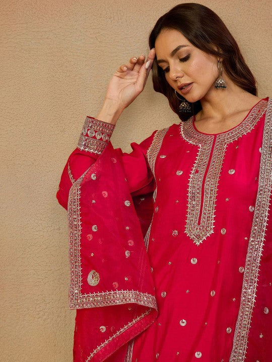 House of Pataudi Women Ethnic Motif Embroidered Zari Kurta