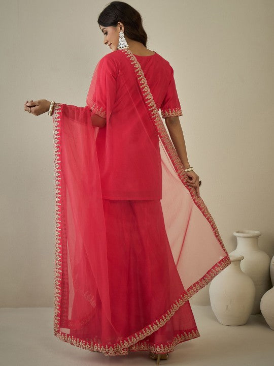 Inddus Ethnic Motifs Yoke Design Chanderi Cotton Kurta