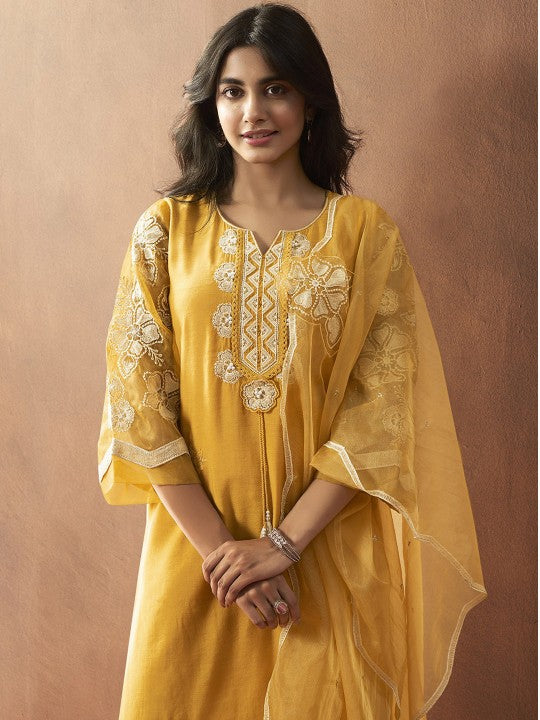 AUTUMN LANE Women Ethnic Motifs Embroidered Regular Sequinned Kurta